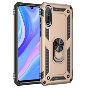 For Huawei Y8p Shockproof TPU + PC Protective Case with 360 Degree Rotating Holder(Gold) (OEM)