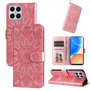 For Honor X8 / X30i Embossed Sunflower Leather Phone Case(Rose Gold) (OEM)