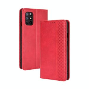 For OnePlus 8T Magnetic Buckle Retro Crazy Horse Texture Horizontal Flip Leather Case with Holder & Card Slots & Photo Frame(Red) (OEM)