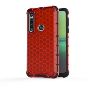 For Motorola Moto G8 Plus Shockproof Honeycomb PC + TPU Case(Red) (OEM)