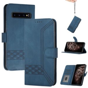 For LG V60 ThinQ 5G Cubic Skin Feel Flip Leather Phone Case(Royal Blue) (OEM)