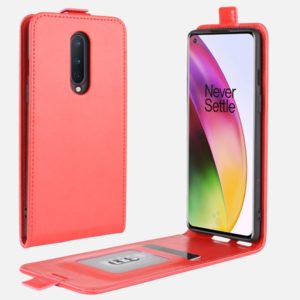 For OnePlus 8 R64 Texture Single Vertical Flip Leather Protective Case with Card Slots & Photo Frame(Red) (OEM)