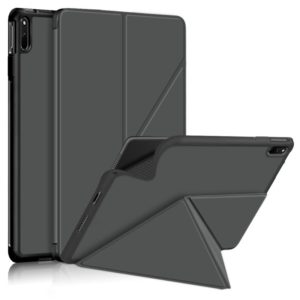 For Huawei MatePad 11 2021 Multi-folding Horizontal Flip PU Leather Shockproof Case with Holder & Sleep / Wake-up Function(Grey) (OEM)