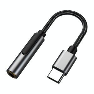 TA1B USB-C / Type-C Male to 3.5mm Audio Female Earphone Adapter (Black Grey) (OEM)