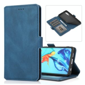 For Huawei P30 Retro Magnetic Closing Clasp Horizontal Flip Leather Case with Holder & Card Slots & Photo Frame & Wallet(Navy Blue) (OEM)