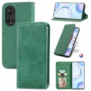 For Honor 50 Retro Skin Feel Business Magnetic Horizontal Flip Leather Case with Holder & Card Slots & Wallet & Photo Frame(Green) (OEM)