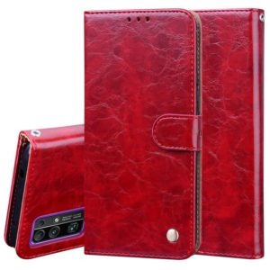For Huawei Honor 30 Business Style Oil Wax Texture Horizontal Flip Leather Case with Holder & Card Slots & Wallet(Red) (OEM)