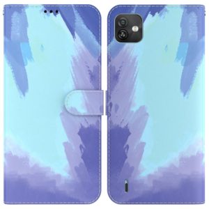 For Wiko Y82 Watercolor Pattern Horizontal Flip Leather Phone Case(Winter Snow) (OEM)