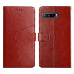 For Asus ROG Phone 3 Y Stitching Horizontal Flip Leather Phone Case(Brown) (OEM)