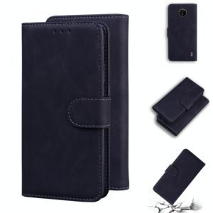 For Nokia C20 / C10 Skin Feel Pure Color Flip Leather Phone Case(Black) (OEM)