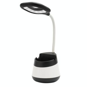 USB Charging LED Desk Light Eye Protection Lamp with Pen Holder and Phone Holder(CS276-3 Black) (OEM)