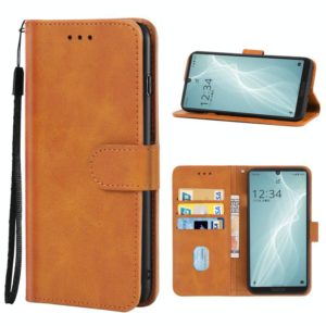 For Sharp Aquos Sense 4 Lite Leather Phone Case(Brown) (OEM)