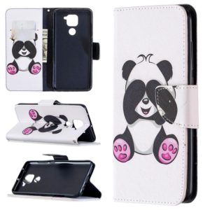 For Xiaomi Redmi Note 9 Colored Drawing Pattern Horizontal Flip Leather Case with Holder & Card Slots & Wallet(Panda) (OEM)