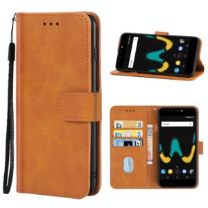 Leather Phone Case For Wiko Upulse(Brown) (OEM)