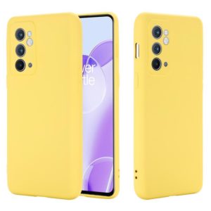 For OnePlus 9RT 5G Pure Color Liquid Silicone Phone Case(Yellow) (OEM)