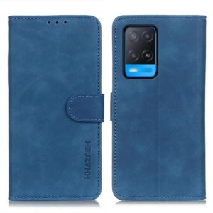 For OPPO A54 4G KHAZNEH Retro Texture PU + TPU Horizontal Flip Leather Case with Holder & Card Slots & Wallet(Blue) (OEM)