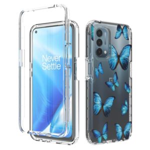 For OnePlus Nord N200 5G 2 in 1 High Transparent Painted Shockproof PC + TPU Protective Case(Blue Butterfly) (OEM)