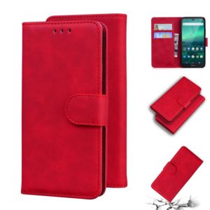 For Nokia 1.3 Skin Feel Pure Color Flip Leather Phone Case(Red) (OEM)
