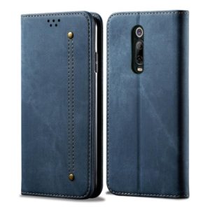 For Xiaomi Mi 9T / Redmi K20 Denim Texture Casual Style Horizontal Flip Leather Case with Holder & Card Slots & Wallet(Blue) (OEM)