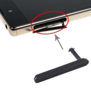 SIM Card Cap + Micro SD Card Dustproof Block for Sony Xperia Z5 Premium(Black) (OEM)