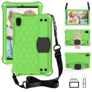 For Galaxy Tab A 8.4(2020) T307 Honeycomb Design EVA + PC Material Four Corner Anti Falling Flat Protective Shell With Strap(Green+Black) (OEM)