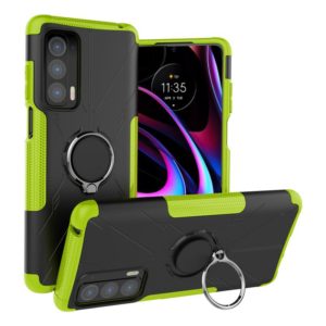 For Motorola Edge 2021 Armor Bear Shockproof PC + TPU Phone Protective Case with Ring Holder(Green) (OEM)