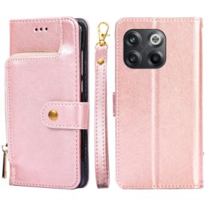 For OnePlus 10T Zipper Bag Leather Phone Case(Rose Gold) (OEM)