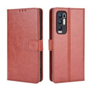 For OPPO Reno5 Pro+ / Find X3 Neo Retro Crazy Horse Texture Horizontal Flip Leather Case with Holder & Card Slots & Lanyard(Brown) (OEM)