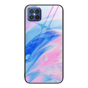 For Huawei Nova 8 SE Marble Pattern Glass Protective Phone Case(Pink) (OEM)