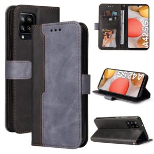 For Samsung Galaxy A42 5G Business Stitching-Color Horizontal Flip PU Leather Case with Holder & Card Slots & Photo Frame(Grey) (OEM)