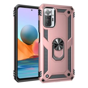 For Xiaomi Redmi Note 10 Pro / Note 10 Pro Max Shockproof TPU + PC Protective Case with 360 Degree Rotating Holder(Rose Gold) (OEM)