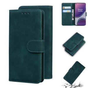 For OnePlus 8T Skin Feel Pure Color Flip Leather Phone Case(Green) (OEM)