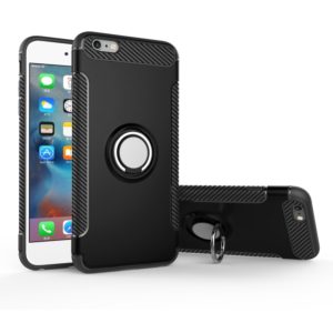For iPhone 6 Plus & 6s Plus Magnetic 360 Degree Rotation Ring Armor Protective Case(Black) (OEM)
