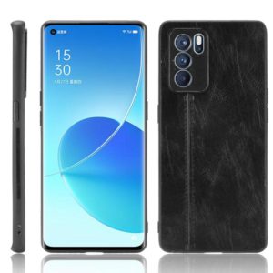 For OPPO Reno6 Pro Shockproof Sewing Cow Pattern Skin PC + PU + TPU Case(Black) (AZNS) (OEM)