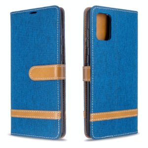 For Galaxy A71 Color Matching Denim Texture Horizontal Flip PU Leather Case with Holder & Card Slots & Wallet & Lanyard(Blue) (OEM)