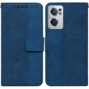 For OnePlus Nord CE 2 5G Geometric Embossed Leather Phone Case(Blue) (OEM)