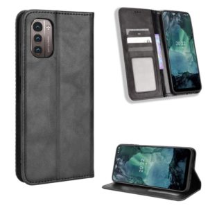For Nokia G21 / G11 Magnetic Buckle Retro Texture Leather Phone Case(Black) (OEM)