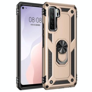 For Huawei P40 Lite 5G Shockproof TPU + PC Protective Case with 360 Degree Rotating Holder(Gold) (OEM)