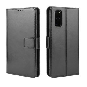 For Galaxy S20+/S20+5G Retro Crazy Horse Texture Horizontal Flip Leather Case with Holder & Card Slots & Photo Frame(Black) (OEM)
