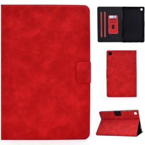 For Samsung Galaxy Tab A7 (2020) T500 Cowhide Texture Horizontal Flip Leather Case with Holder & Card Slots & Sleep / Wake-up(Red) (OEM)