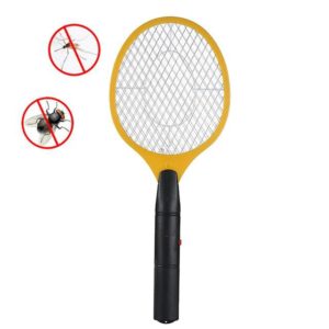 Hand Racket Mosquito Swatter Insect Home Garden Pest Bug Fly Mosquito Zapper Swatter Killer Electric Fly Swatter(YELLOW) (OEM)