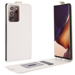 For Samsung Galaxy Note20 Ultra 5G R64 Texture Single Vertical Flip Leather Protective Case with Card Slots & Photo Frame(White) (OEM)