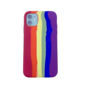 For iPhone 11 Rainbow Liquid Silicone Shockproof Full Coverage Protective Case (OEM)