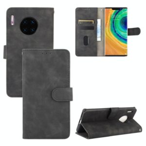For Huawei Mate 30 Pro Solid Color Skin Feel Magnetic Buckle Horizontal Flip Calf Texture PU Leather Case with Holder & Card Slots & Wallet(Black) (OEM)