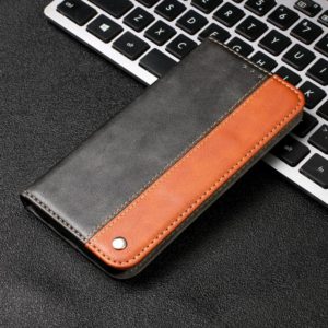 For iPhone 12 Pro Max Business Solid Color Stitching Horizontal Flip Leather Case with Holder & Card Slots(Brown) (OEM)