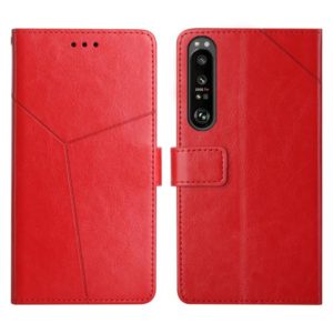 For Sony Xperia 1 Y Stitching Horizontal Flip Leather Phone Case(Red) (OEM)