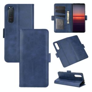 For Sony Xperia 5 II Dual-side Magnetic Buckle Horizontal Flip Leather Case with Holder & Card Slots & Wallet(Dark Blue) (OEM)