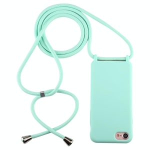For iPhone 8 / 7 Candy Color TPU Protective Case with Lanyard(Mint Green) (OEM)
