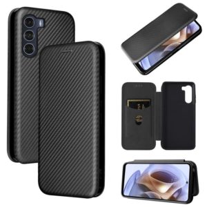 For Motorola Moto G200 5G / Edge S30 Carbon Fiber Texture Horizontal Flip Leather Phone Case(Black) (OEM)