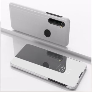 For Xiaomi Redmi Note 8 Plating Mirror Horizontal Flip Leather Case with Bracket Holster(Silver) (OEM)